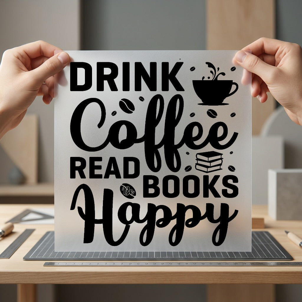 Drink Coffee Read Books Aesthetic Ready to Press DTF Transfer for Dtf