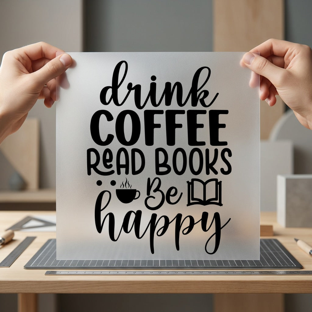 Drink Coffee Read Books Aesthetic Ready to Press DTF Transfer for Dtf