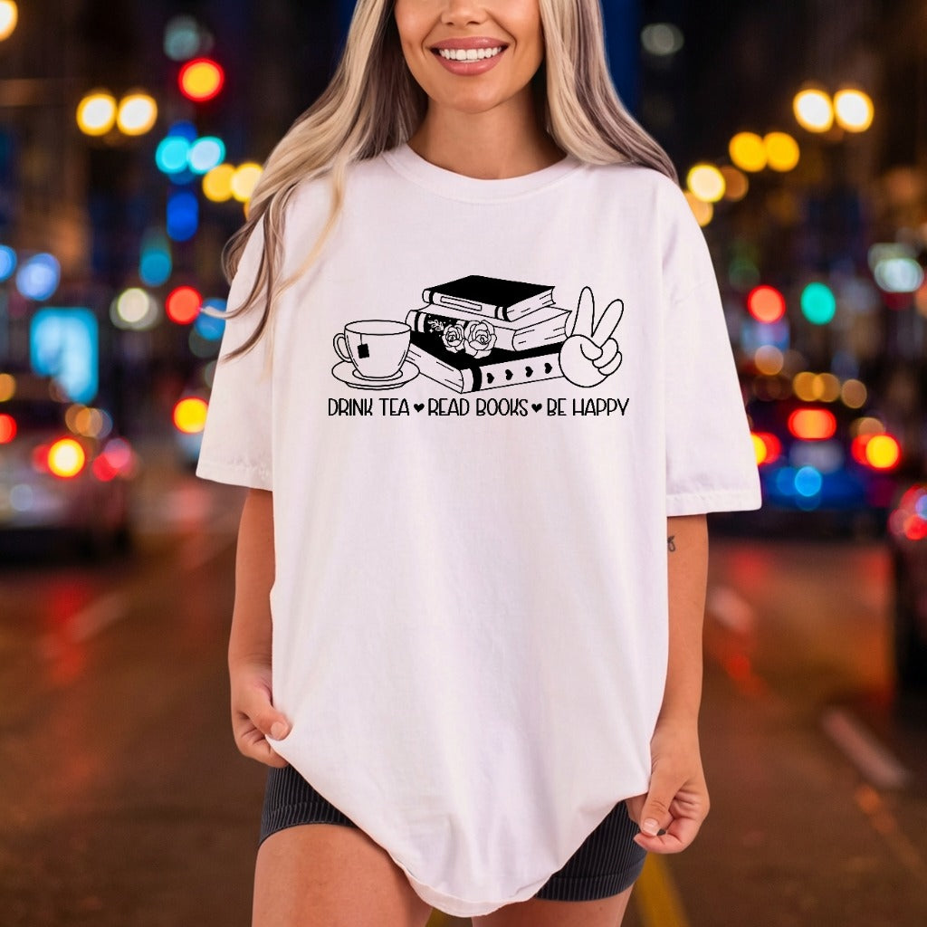 Drink Tea Read Books Aesthetic Ready to Press DTF Transfer for Dtf