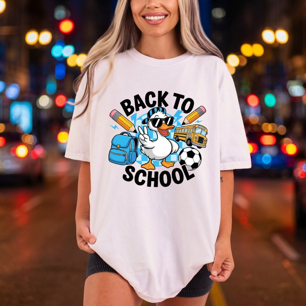 Duck Back School Retro Teacher Retro Ready to Press DTF Transfer for Dtf