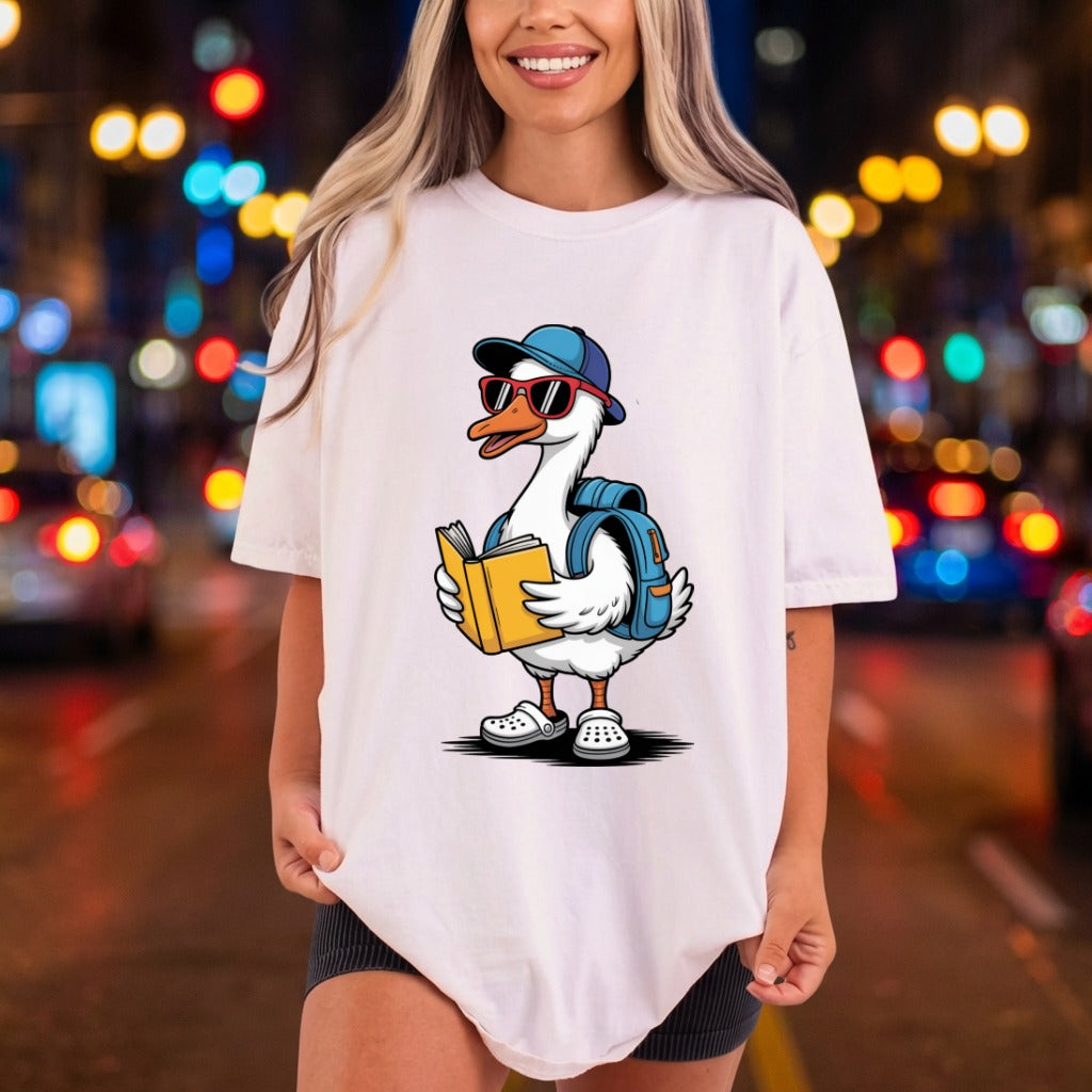 Duck Reading Book Cartoon Reading Kids Collection Back To School Collection Ready to Press DTF Transfer for Dtf