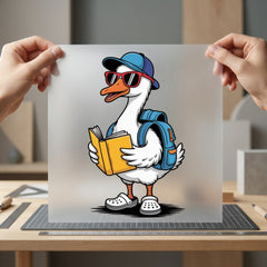 Duck Reading Book Cartoon Reading Kids Collection Back To School Collection Ready to Press DTF Transfer for Dtf