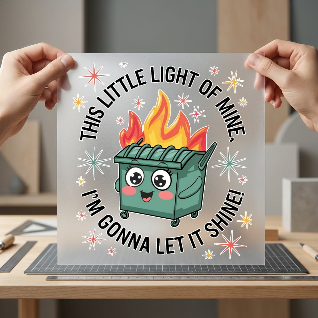 Dumpster Fire Light Humorous Funny Ready to Press DTF Transfer for Dtf