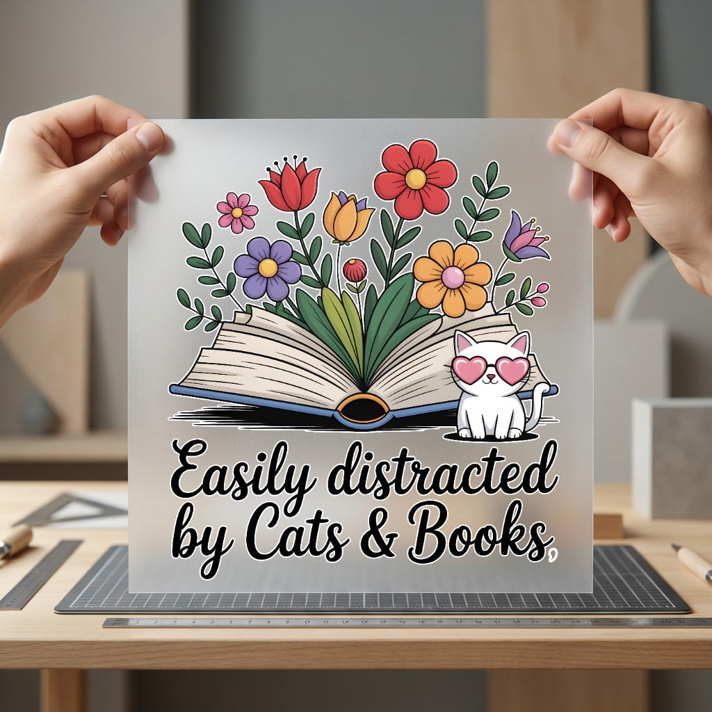 Easily Distracted Cats Books Mom Dad Ready to Press DTF Transfer for Dtf