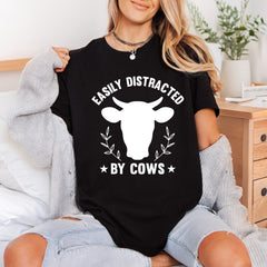 Easily Distracted Cows Farm Usa Funny Ready to Press DTF Transfer for Dtf