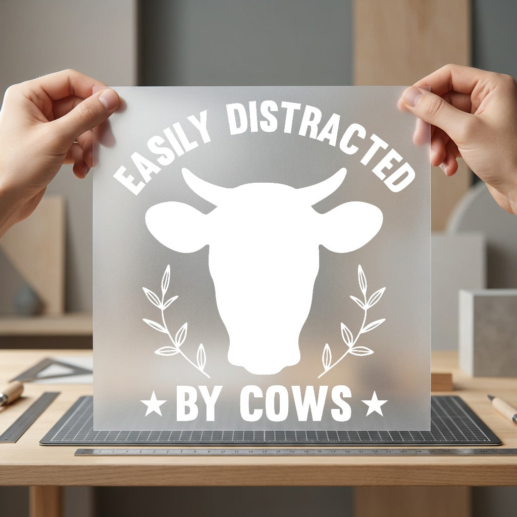Easily Distracted Cows Farm Usa Funny Ready to Press DTF Transfer for Dtf