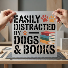 Easily Distracted Dogs Books Mom Dad Ready to Press DTF Transfer for Dtf