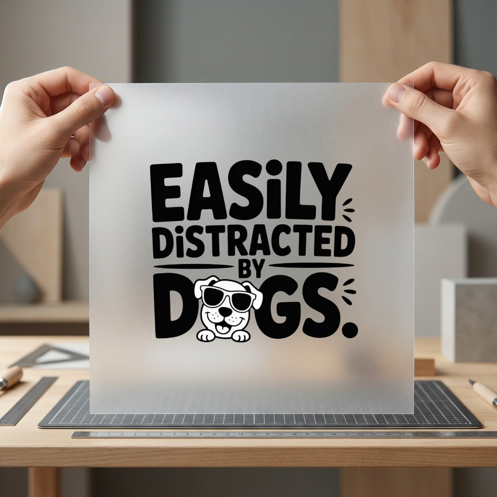 Easily Distracted Dogs Quirky Mom Dad Ready to Press DTF Transfer for Dtf