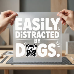Easily Distracted Dogs Retro Mom Dad Ready to Press DTF Transfer for Dtf