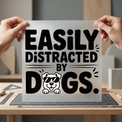 Easily Distracted Dogs Retro Mom Dad Ready to Press DTF Transfer for Dtf