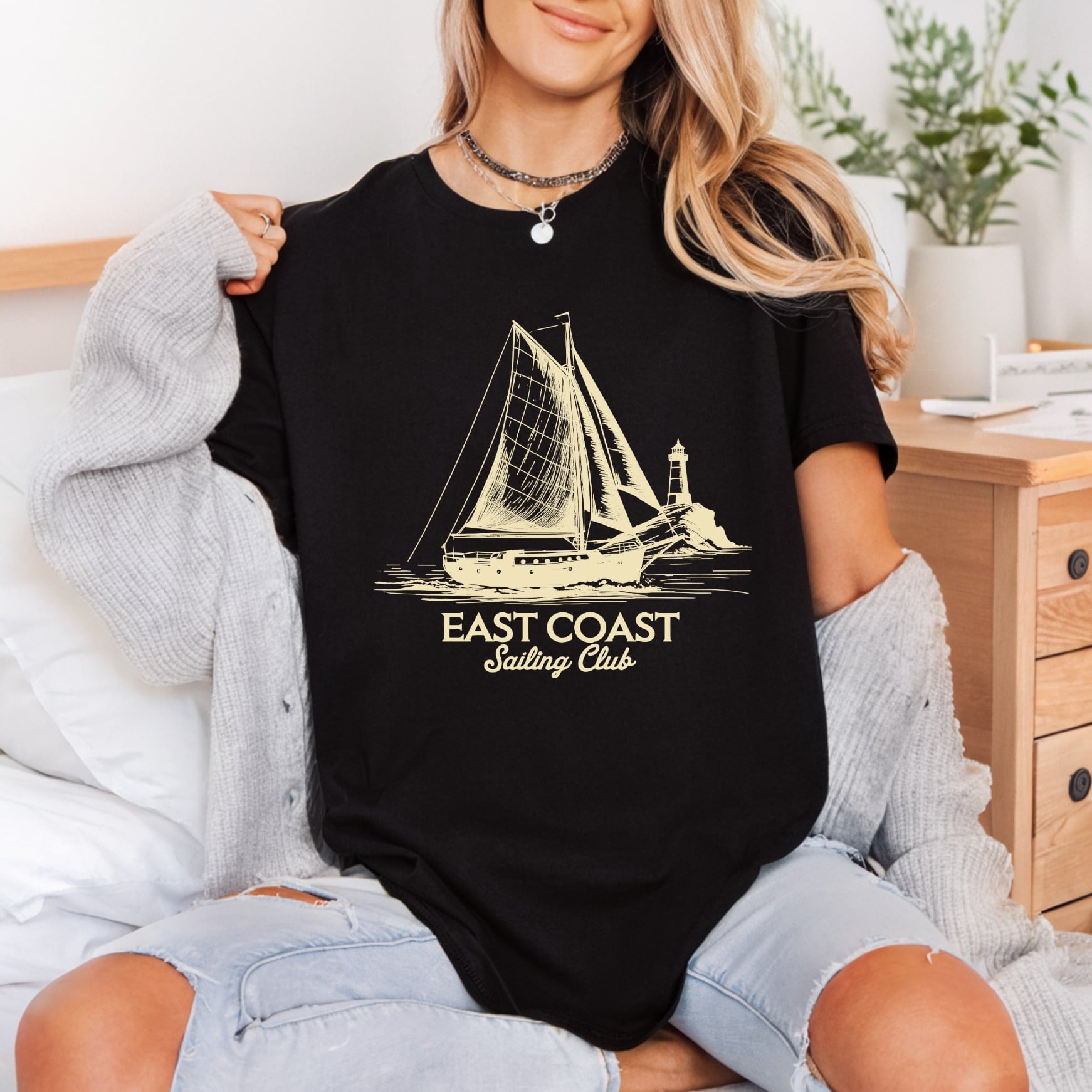 East Coast Sailing Club Usa Marine Ready to Press DTF Transfer for Dtf
