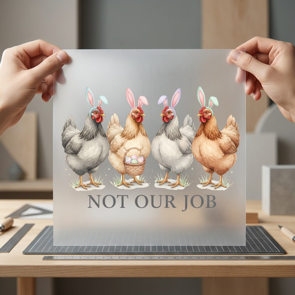 Easter Chickens Not Job Easter Spring Ready to Press DTF Transfer for Dtf