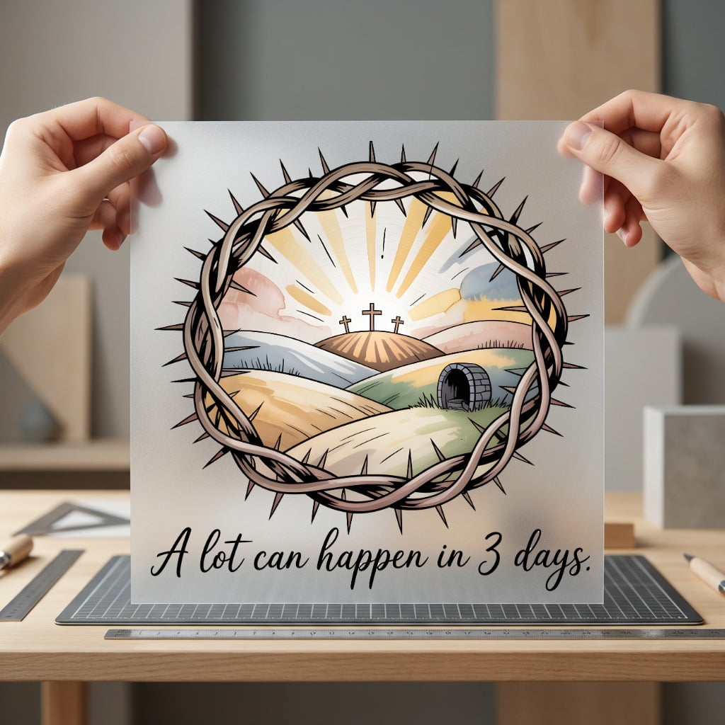Easter Crown Thorns Christian Christian Faith Ready to Press DTF Transfer for Dtf