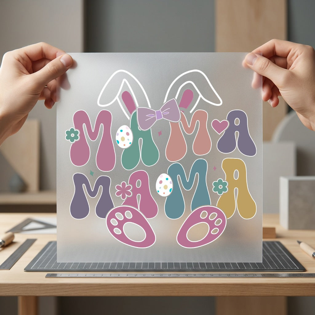 Easter Mama Pink Boho Easter Mom Ready to Press DTF Transfer for Dtf