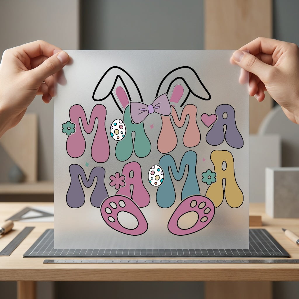 Easter Mama Pink Boho Easter Mom Ready to Press DTF Transfer for Dtf