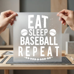 Eat Sleep Baseball Repeat Fitness Ready to Press DTF Transfer for Dtf