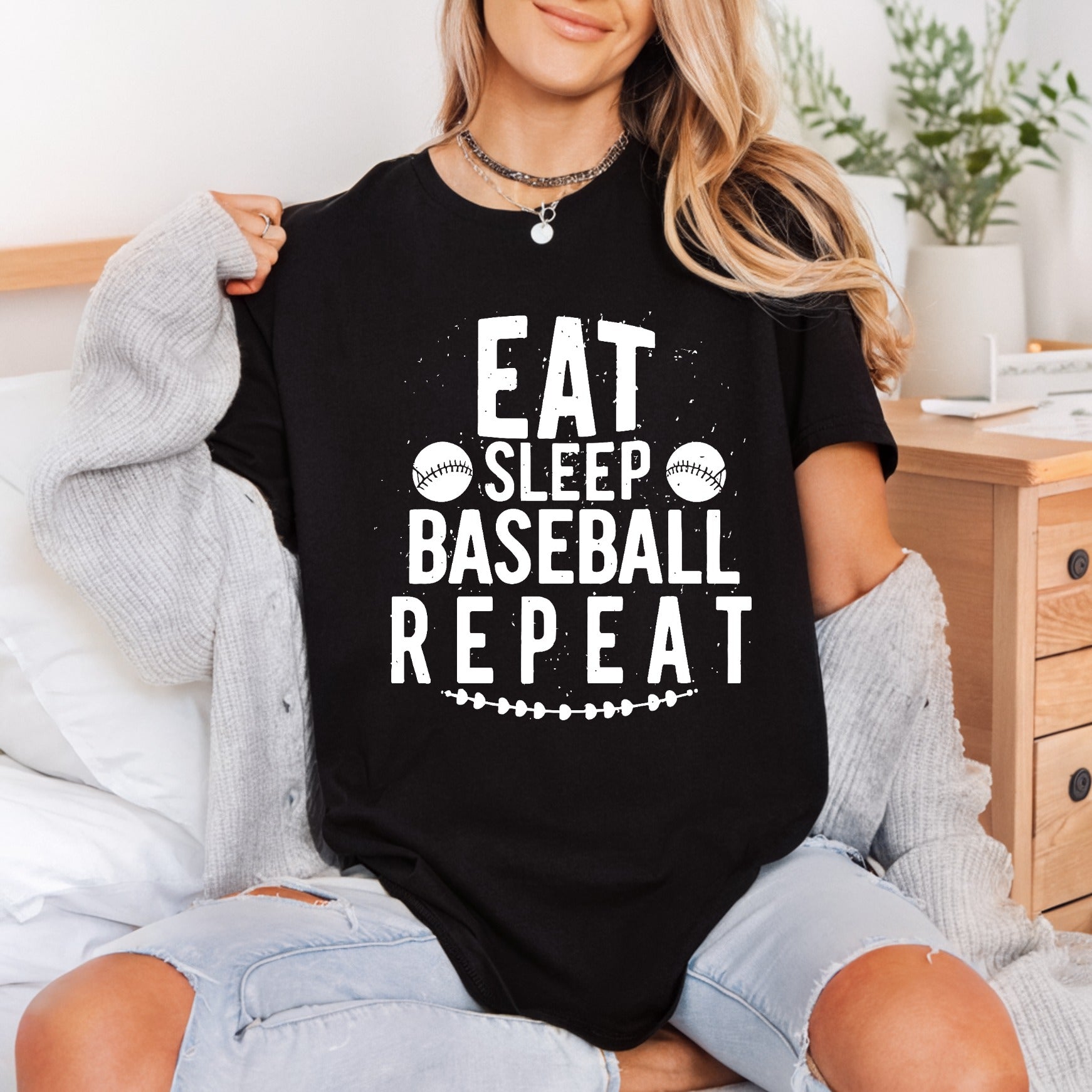 Eat Sleep Baseball Repeat Fitness Ready to Press DTF Transfer for Dtf