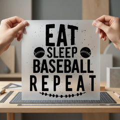 Eat Sleep Baseball Repeat Fitness Ready to Press DTF Transfer for Dtf