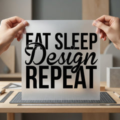 Eat Sleep Repeat Creative Funny Sarcastic Ready to Press DTF Transfer for Dtf
