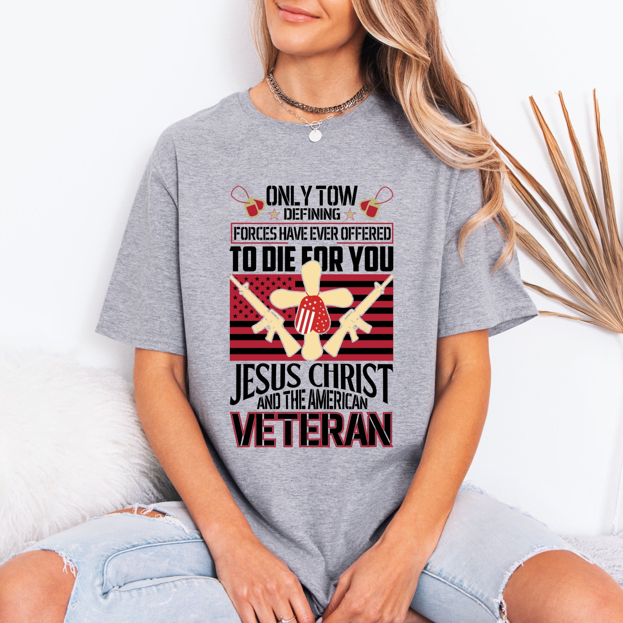 Christian American Veteran Tribute T-Shirt - Faith & Freedom Design