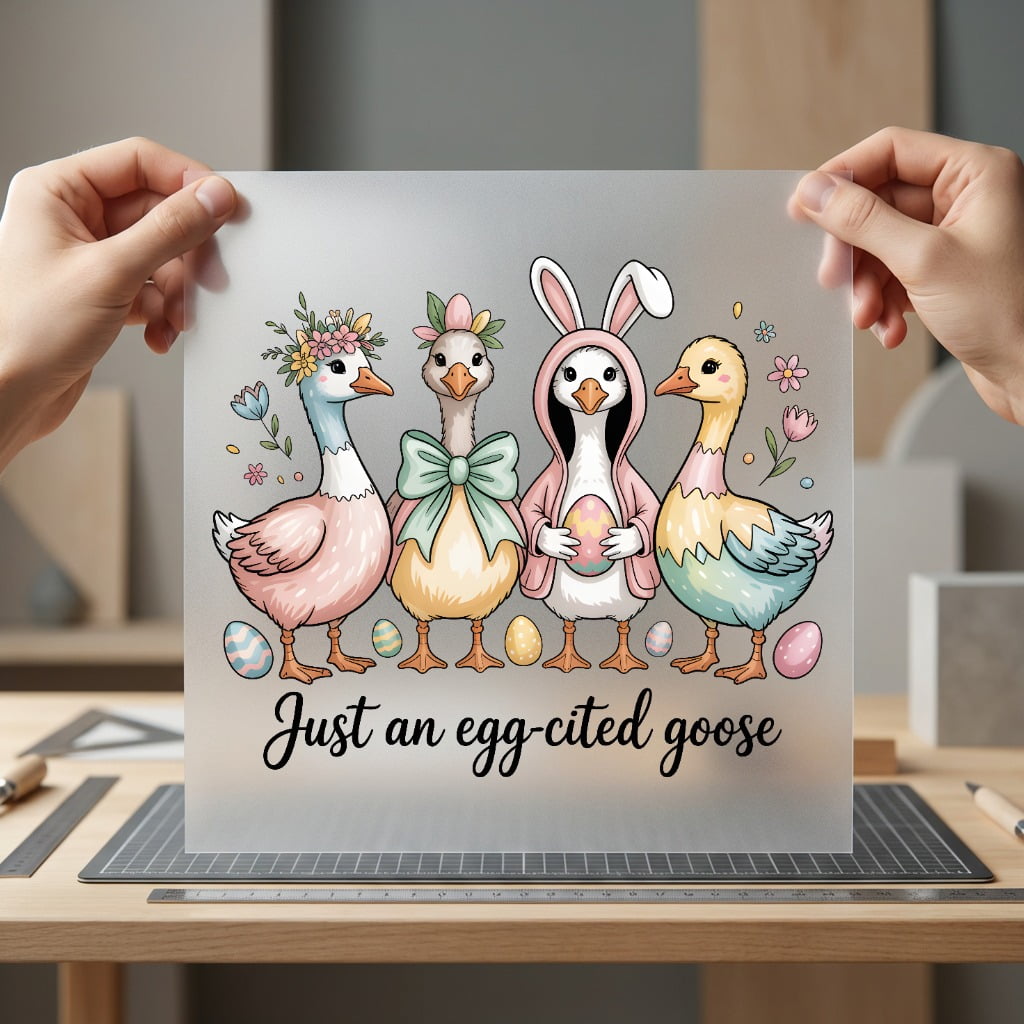 Egg-cited Geese Chicks Easter Easter Spring Ready to Press DTF Transfer for Dtf