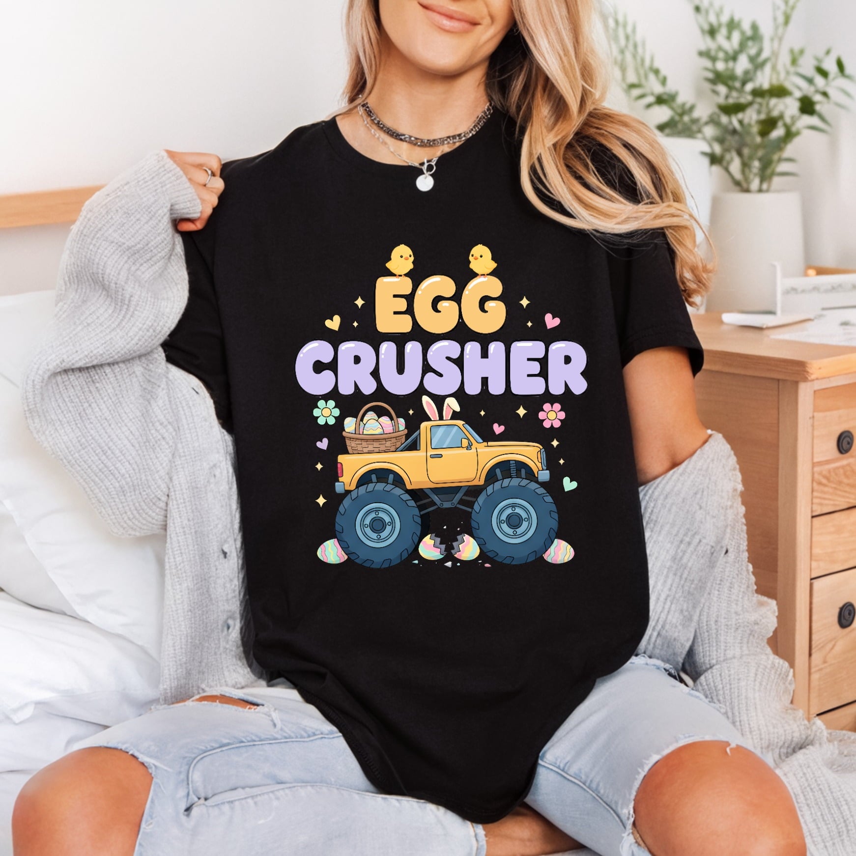 Egg Crusher Monster Truck Easter Funny Ready to Press DTF Transfer for Dtf