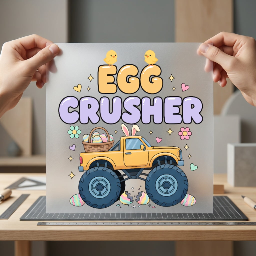 Egg Crusher Monster Truck Easter Funny Ready to Press DTF Transfer for Dtf