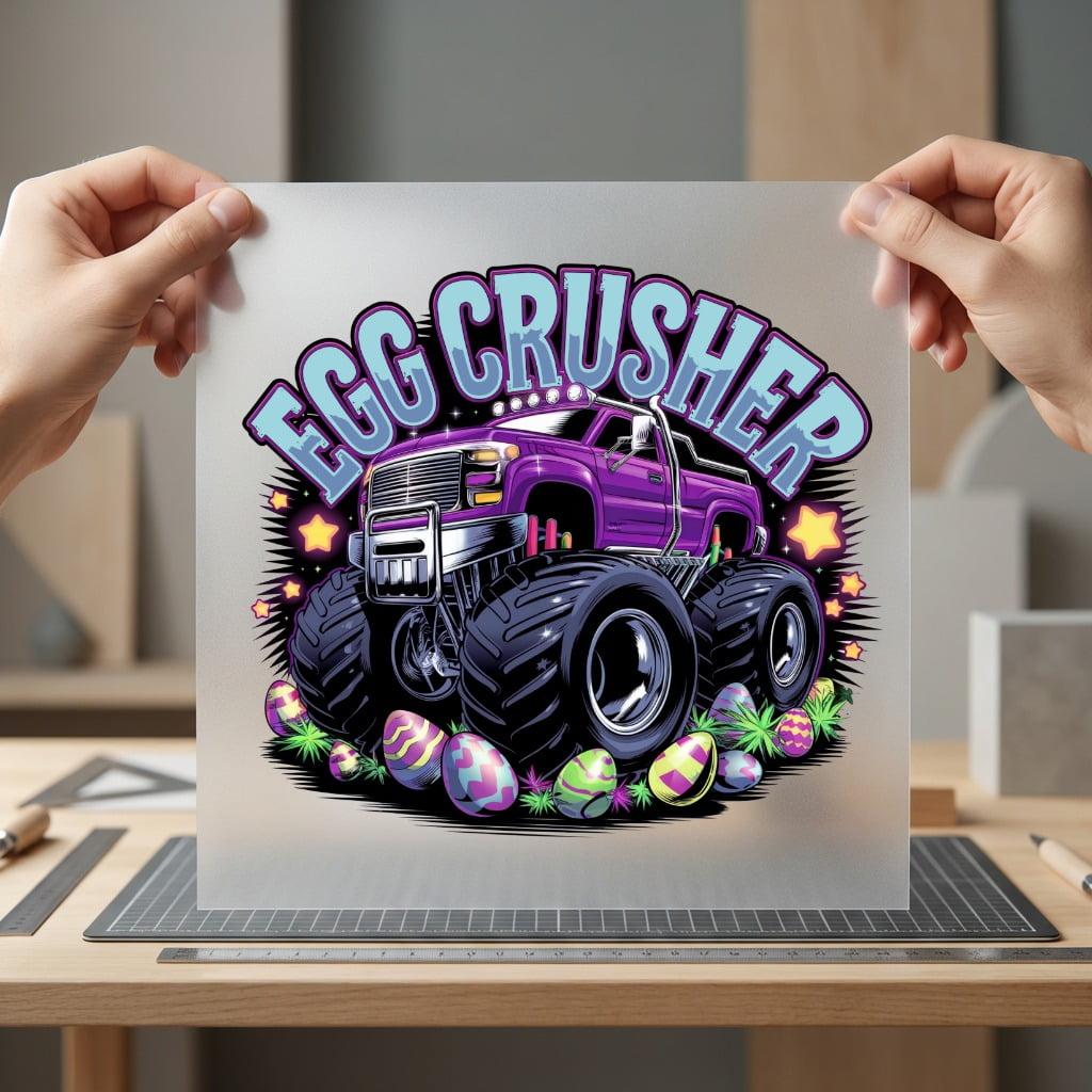 Egg Crusher Monster Truck Easter Ready to Press DTF Transfer for Dtf
