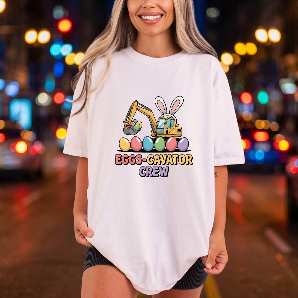 Eggs-cavator Crew Easter Diy Easter Funny Ready to Press DTF Transfer for Dtf