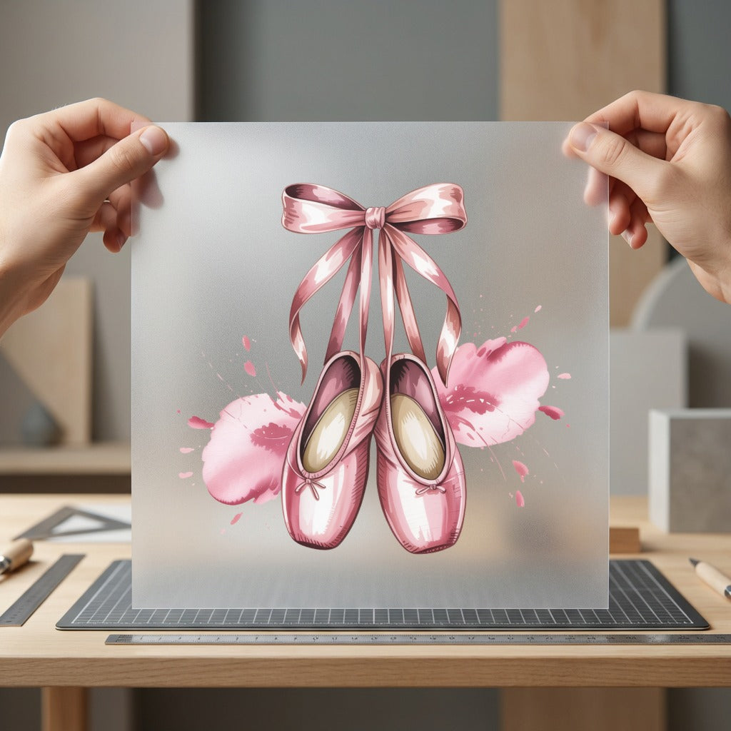 Elegant Ballet Slipper Watercolor Mom Aesthetic Ready to Press DTF Transfer for Dtf