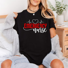 Emergency Nurse Heartbeat Healthcare Nurse Ready to Press DTF Transfer for Dtf