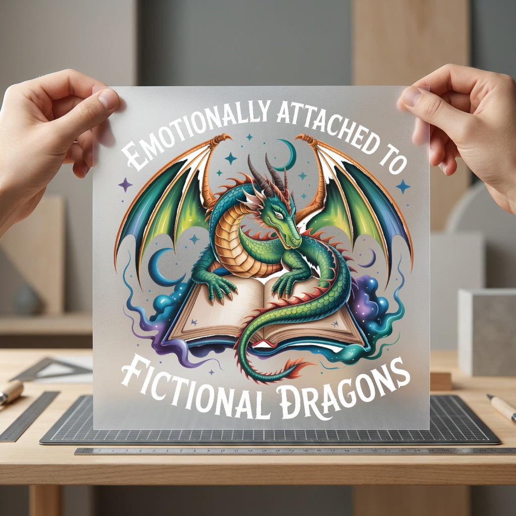 Emotional Dragon Reader Fantasy Geek & Fantasy Collection Fantasy Vibes Collection Ready to Press DTF Transfer for Dtf