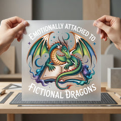 Emotional Dragon Reader Fantasy Geek & Fantasy Collection Fantasy Vibes Collection Ready to Press DTF Transfer for Dtf