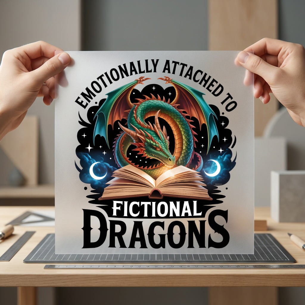 Emotionally Attached Fictional Dragons Fantasy Vibes Collection Bookish Cozy Collection Ready to Press DTF Transfer for Dtf