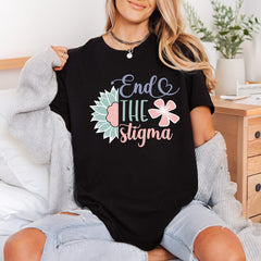 End Stigma Mental Health Floral Ready to Press DTF Transfer for Dtf