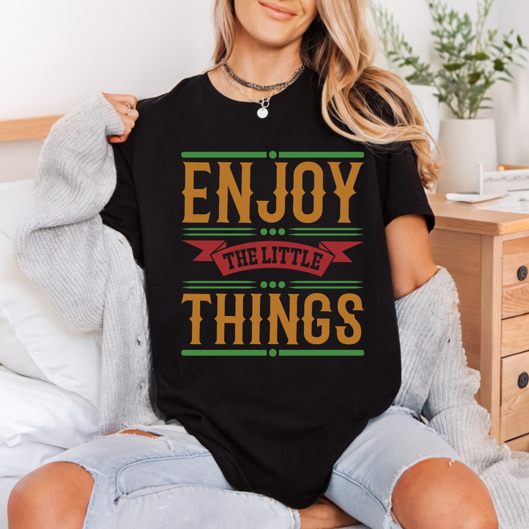 Enjoy Little Things Retro Retro Ready to Press DTF Transfer for Dtf