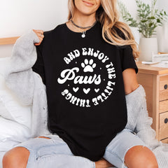 Enjoy Paws Little Things Funny Retro Ready to Press DTF Transfer for Dtf