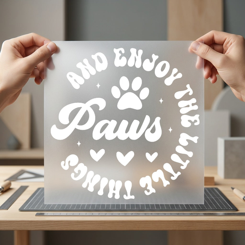 Enjoy Paws Little Things Funny Retro Ready to Press DTF Transfer for Dtf