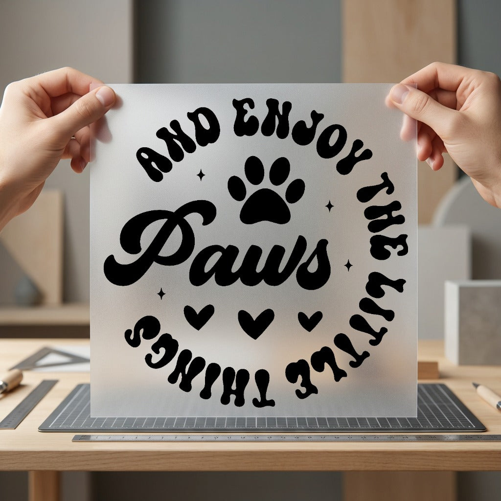 Enjoy Paws Little Things Funny Retro Ready to Press DTF Transfer for Dtf