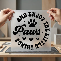 Enjoy Paws Little Things Funny Retro Ready to Press DTF Transfer for Dtf