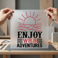 Enjoy Wild Adventures Rustic Vintage Retro Ready to Press DTF Transfer for Dtf