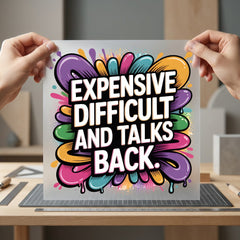 Expensive Difficult Talks Back Funny Sarcastic Ready to Press DTF Transfer for Dtf
