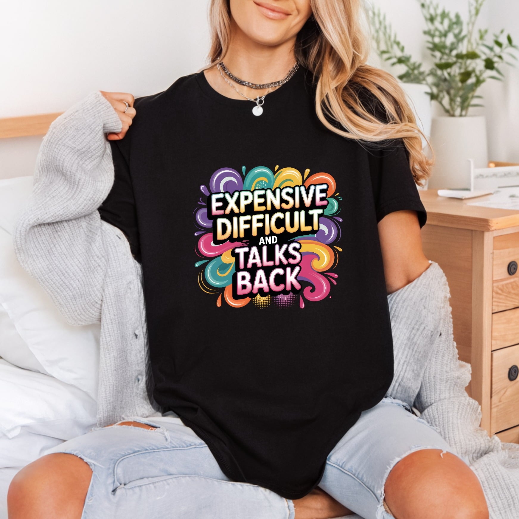 Expensive Difficult Talks Back Mom Funny Ready to Press DTF Transfer for Dtf