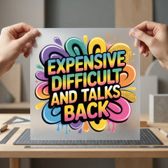 Expensive Difficult Talks Back Mom Funny Ready to Press DTF Transfer for Dtf