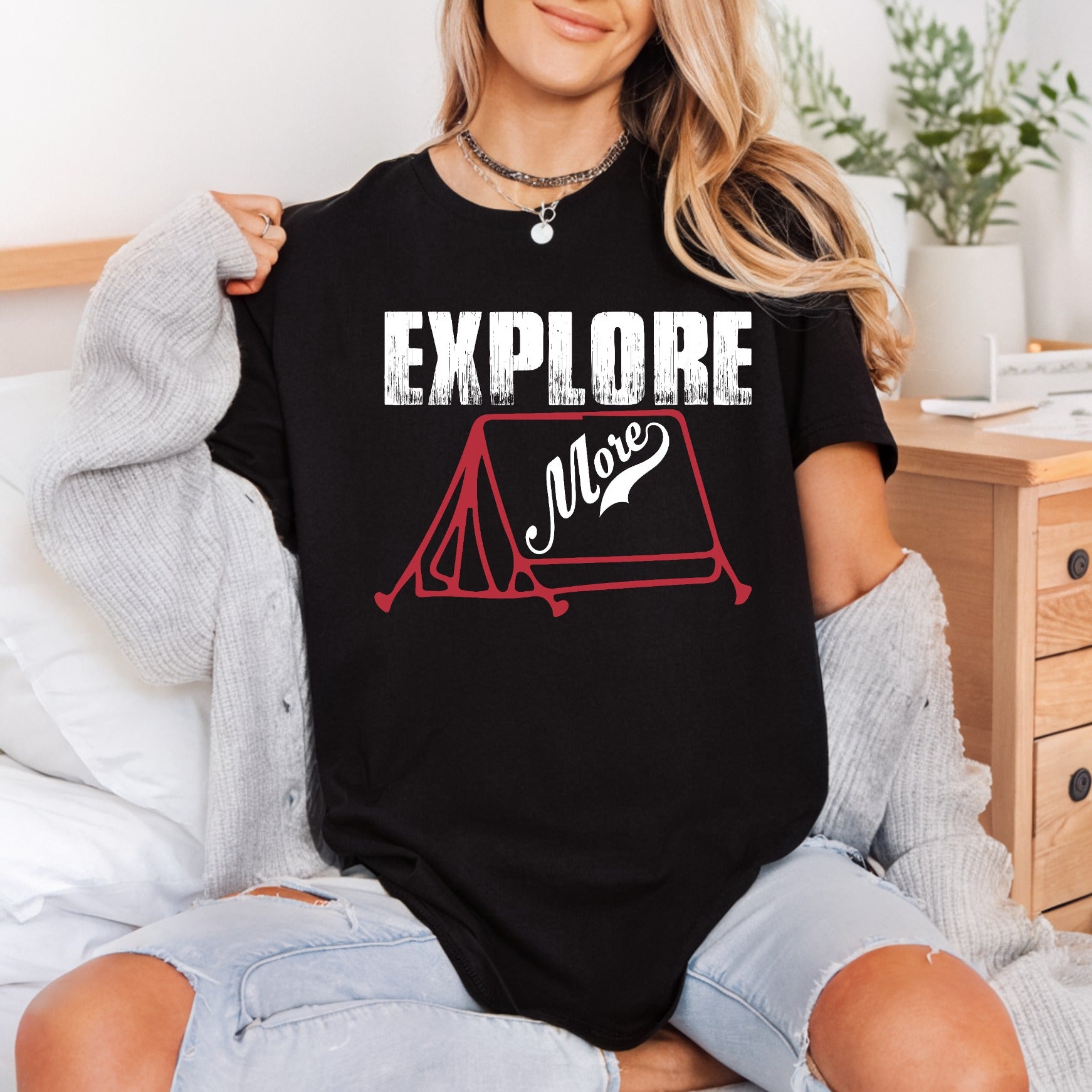 Explore More Camping Tent Vintage Retro Ready to Press DTF Transfer for Dtf