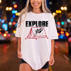 Explore More Camping Tent Vintage Retro Ready to Press DTF Transfer for Dtf