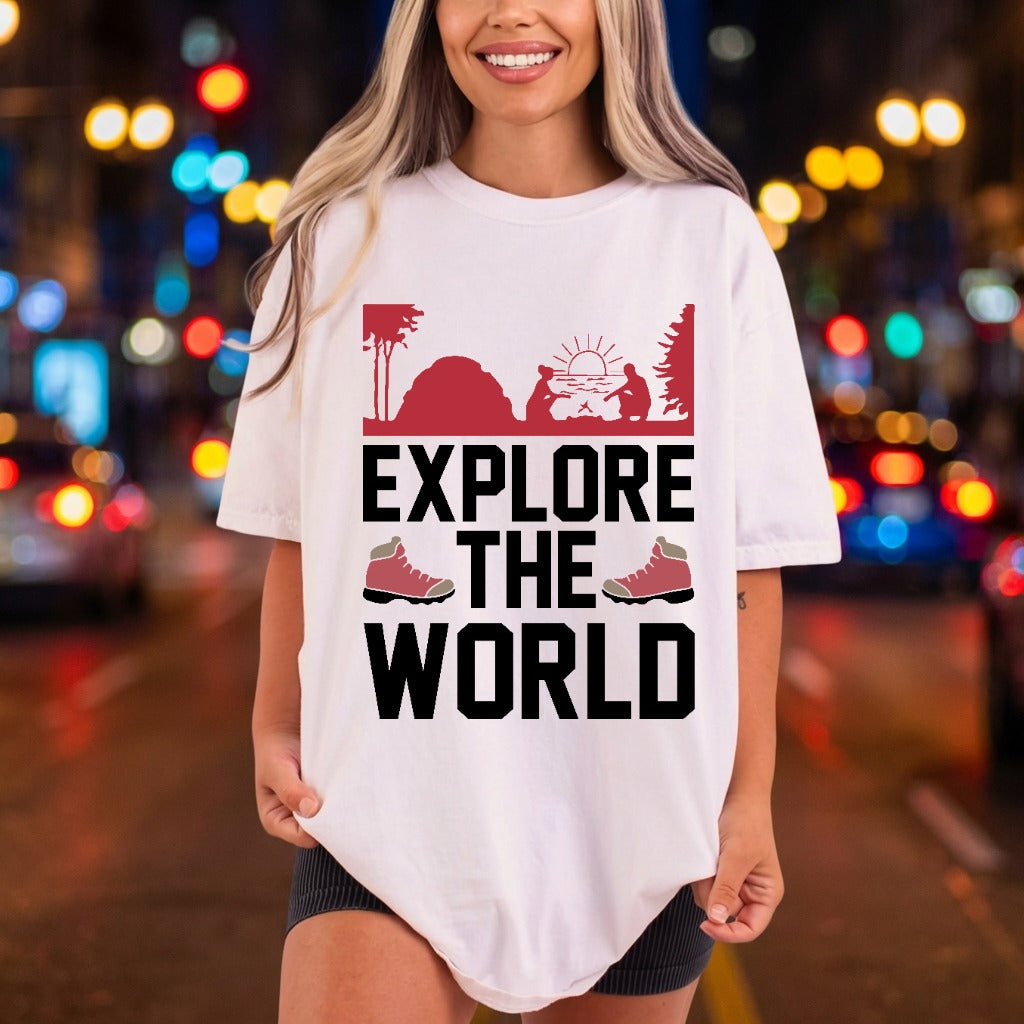 Explore World Hike Scene Aesthetic Camping Ready to Press DTF Transfer for Dtf