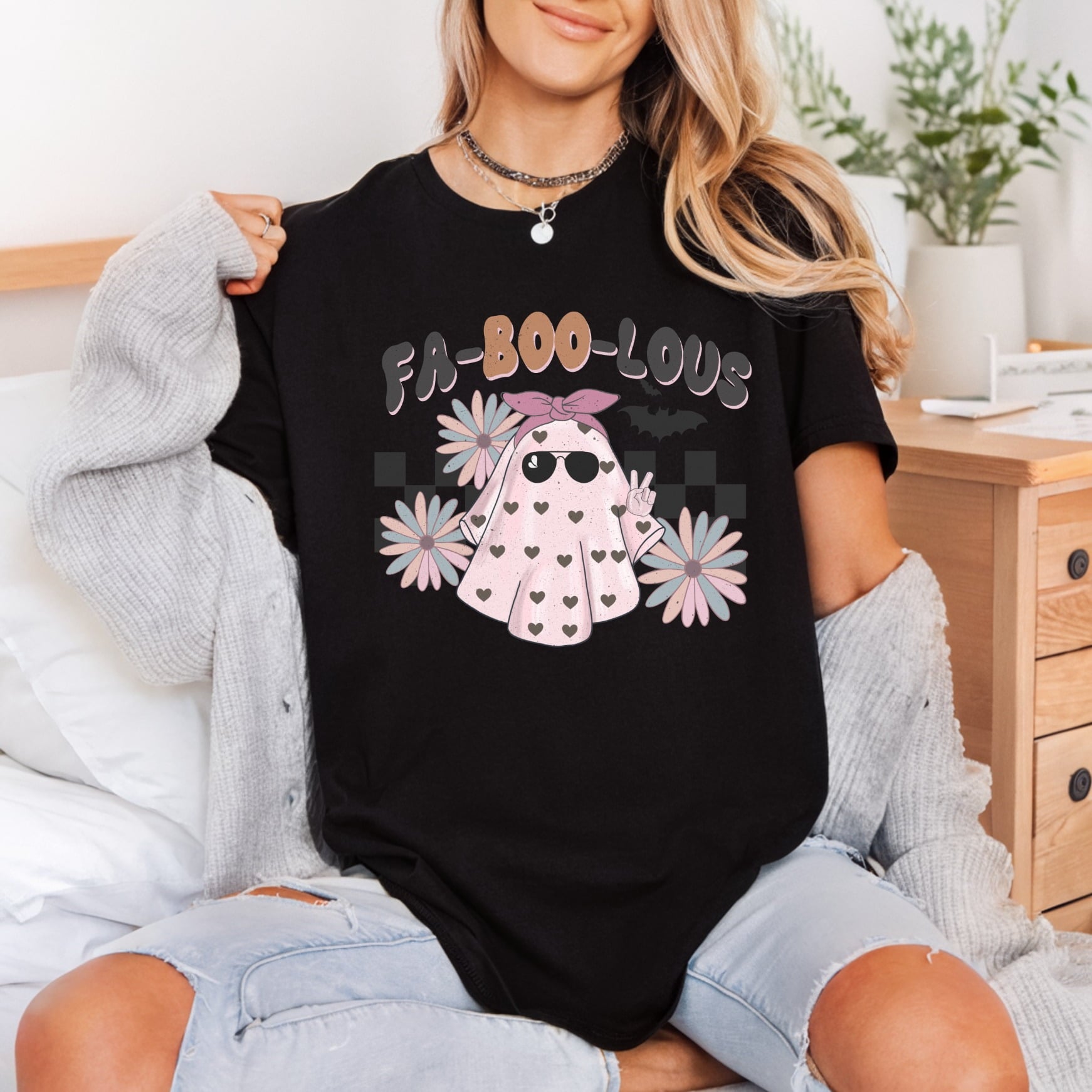 Fa-boo-lous Ghost Retro Halloween Halloween Vintage Ready to Press DTF Transfer for Dtf