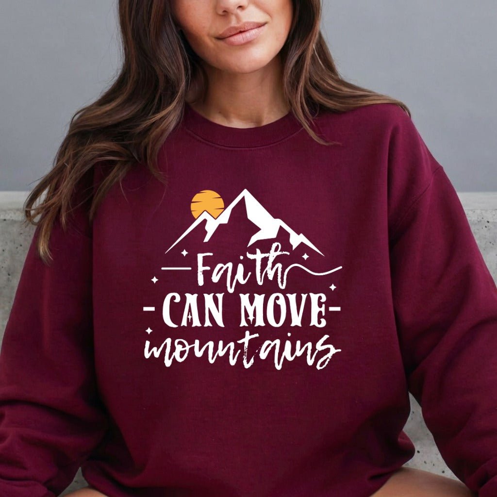 Faith Can Move Mountains | 산 (San) Faith Sweatshirt - Luckets.com