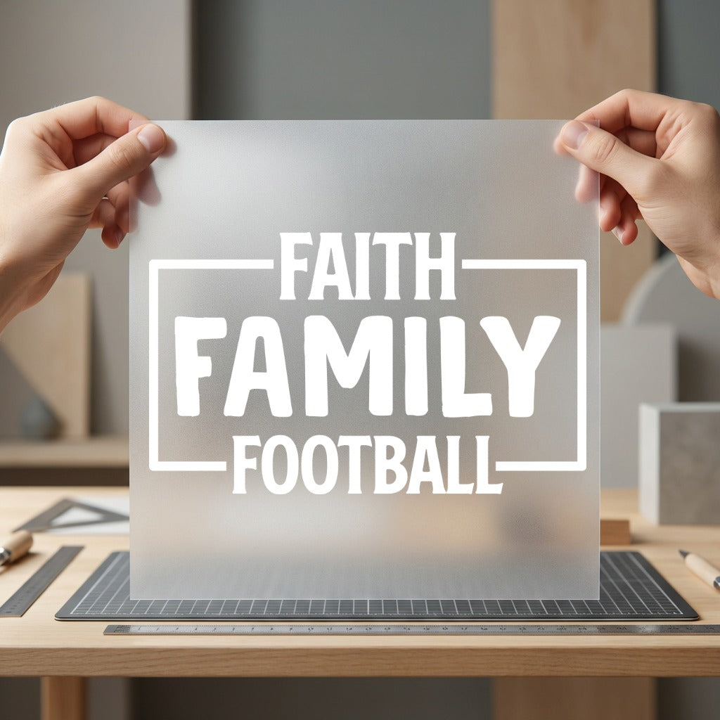 Faith Family Football Bold Christian Faith Ready to Press DTF Transfer for Dtf
